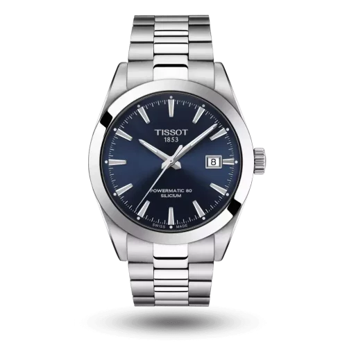 Montre Tissot Gentleman Powermatic 80 Silicium Bleu sur Bracelet métal - T127.407.11.041.00