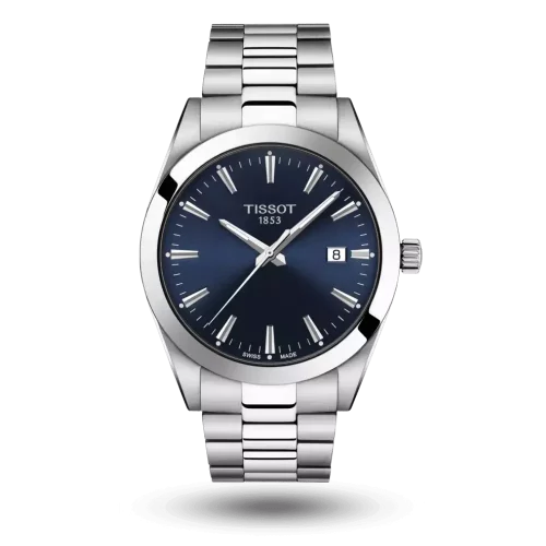 Montre Tissot Gentleman Quartz Bleu sur Bracelet métal - T127.410.11.041.00