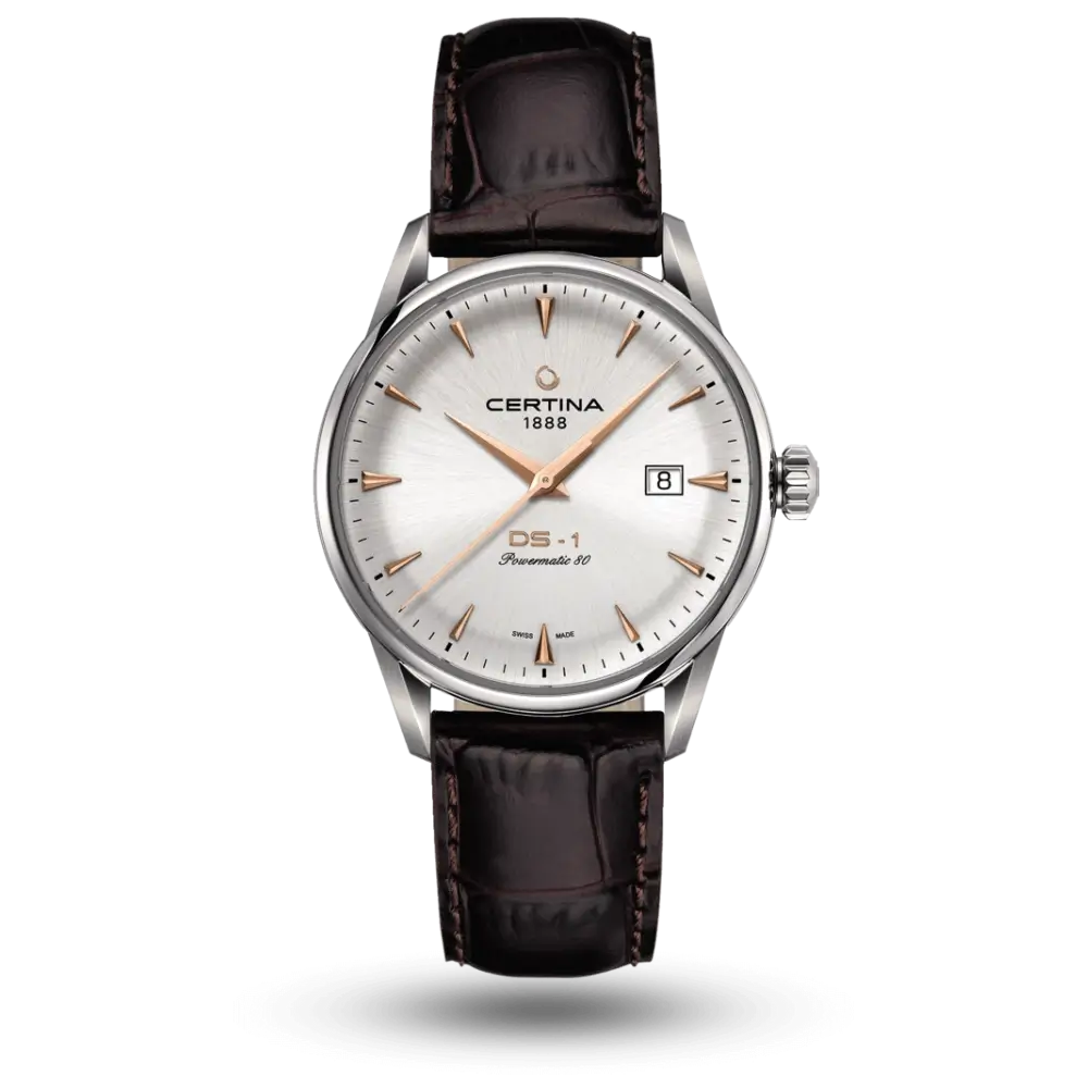 Montre Certina DS-1 Powermatic 80 Argent sur bracelet cuir - C029.807.16.031.01