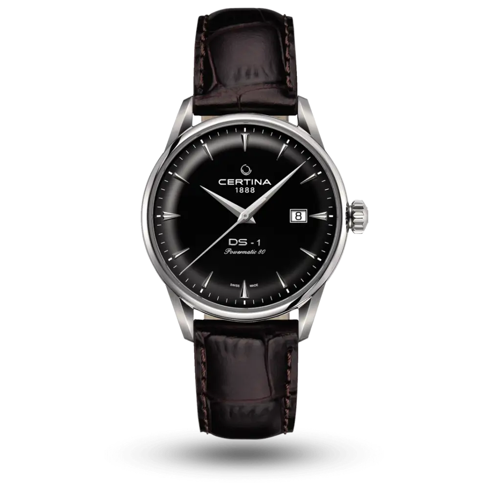 Montre Certina DS-1 Powermatic 80 Noir sur Bracelet cuir - C029.807.16.051.00