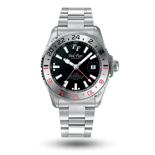 Paul Picot Paul Mariner 5 COSC GMT Noir, Bracelet métal – P4353SG.CV.611-R380