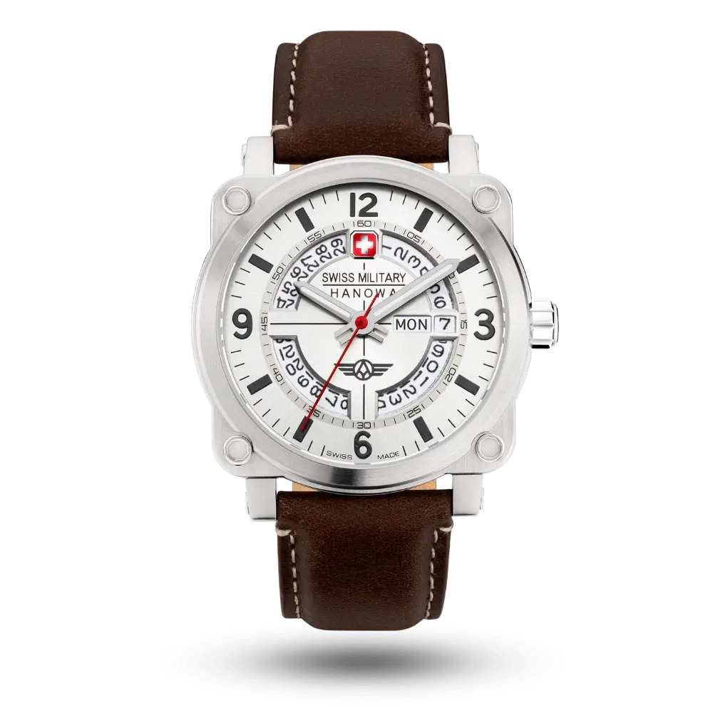 Montre Swiss Military Hanowa Aerograph Day-Date Argent - SMWGB2101102