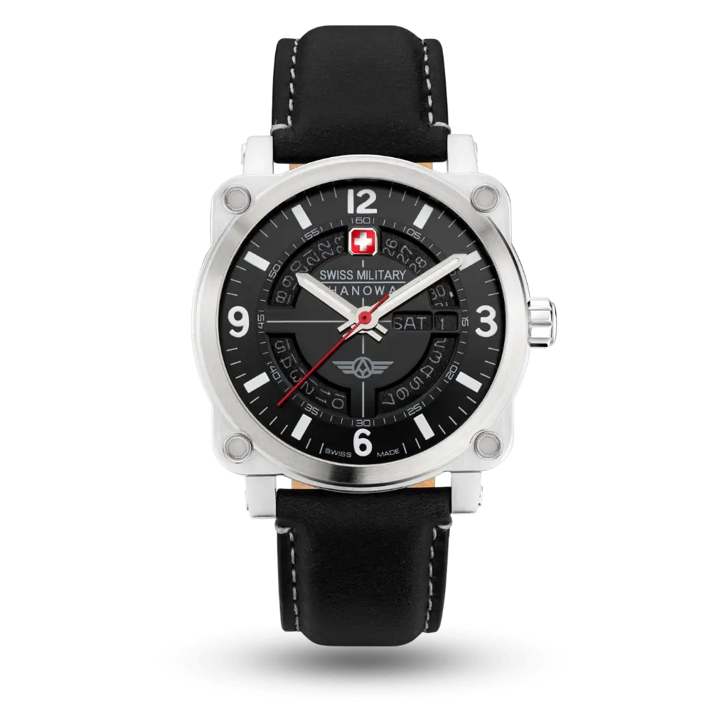 Montre Swiss Military Hanowa Aerograph Day-Date Noir - SMWGB2101101