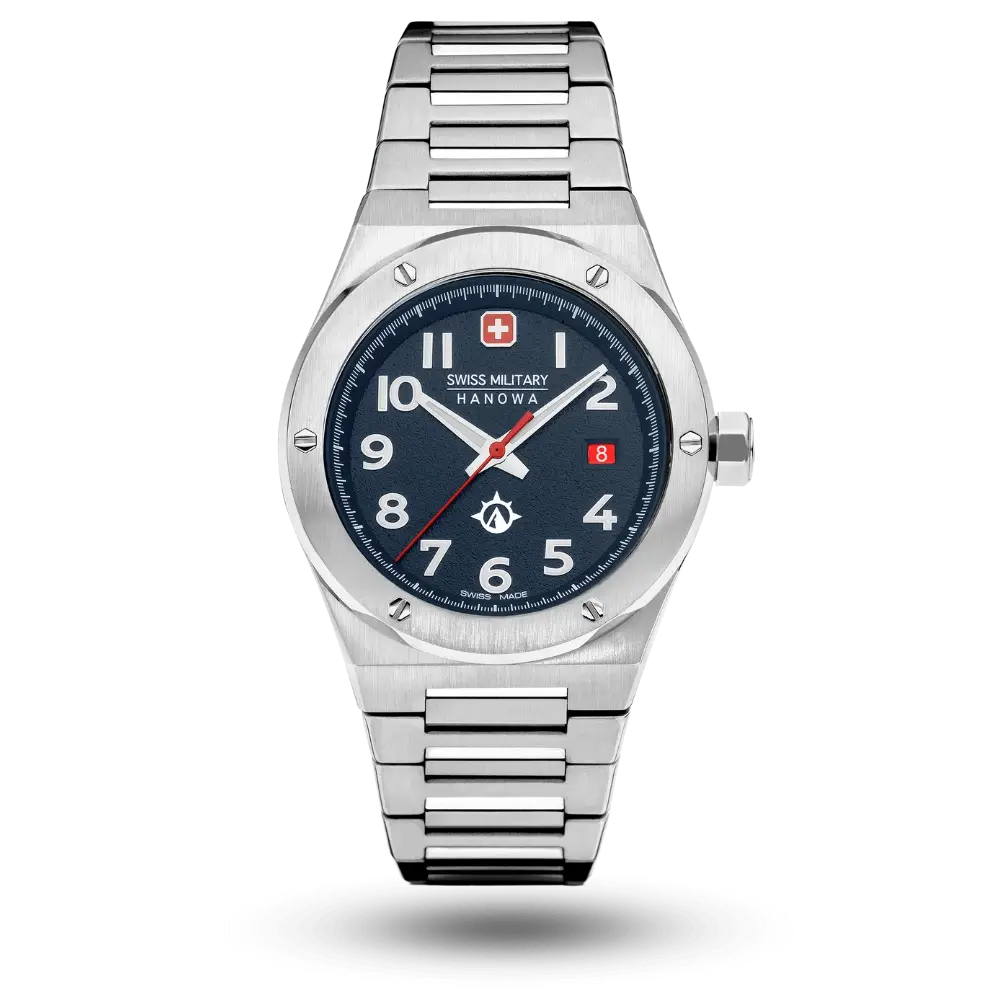 Montre Swiss Military Hanowa Sonoran Ø43mm Bleu sur Bracelet métal – SMWGH2101903