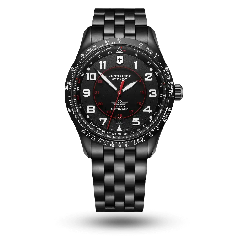 Montre Victorinox AirBoss Mechanical Noir, PVD noir sur Bracelet métal – 241974
