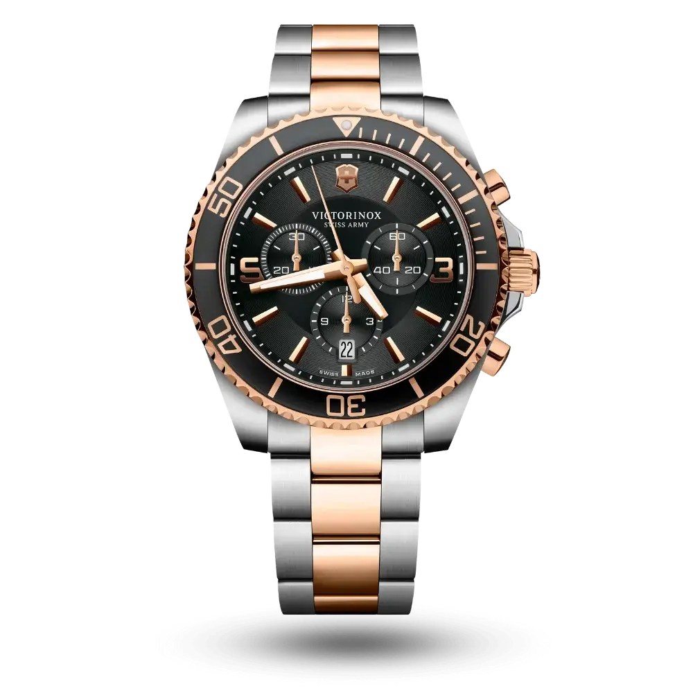 Montre Victorinox Maverick Chrono Noir Bicolore PVD or rose – 241952