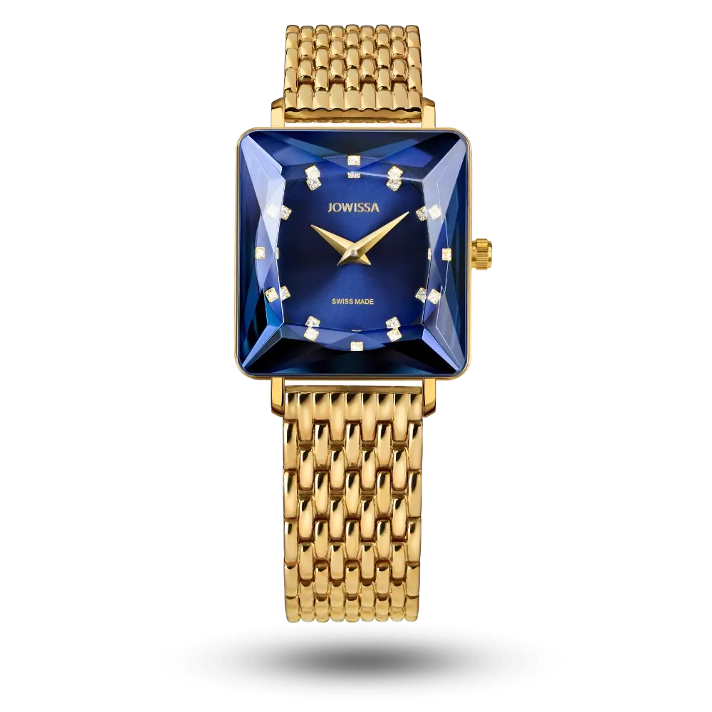 Montre Jowissa Facet Princess Bleu sur Bracelet métal - J8.065.M