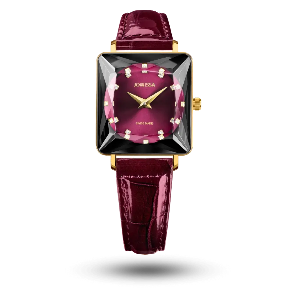 Montre Jowissa Facet Princess Rouge sur Bracelet cuir – J8.062.M