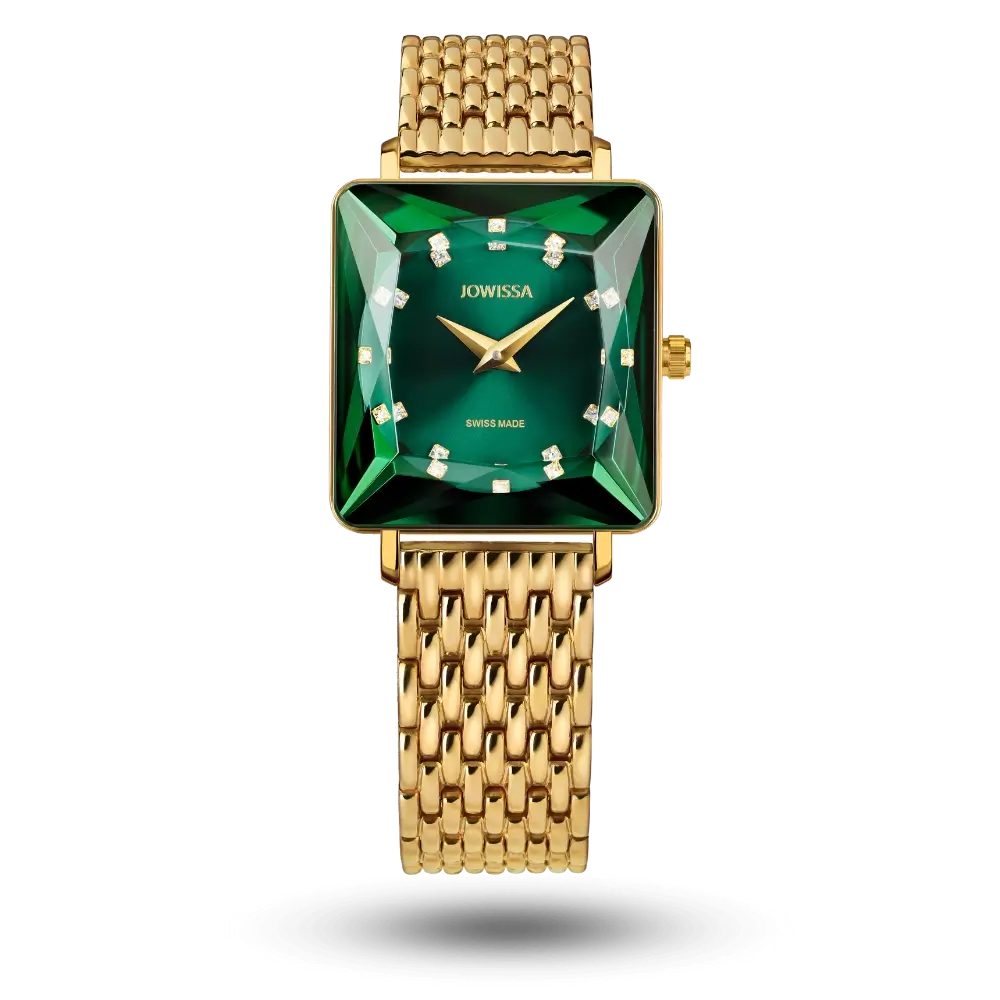 Montre Jowissa Facet Princess Vert sur Bracelet métal - J8.067.M