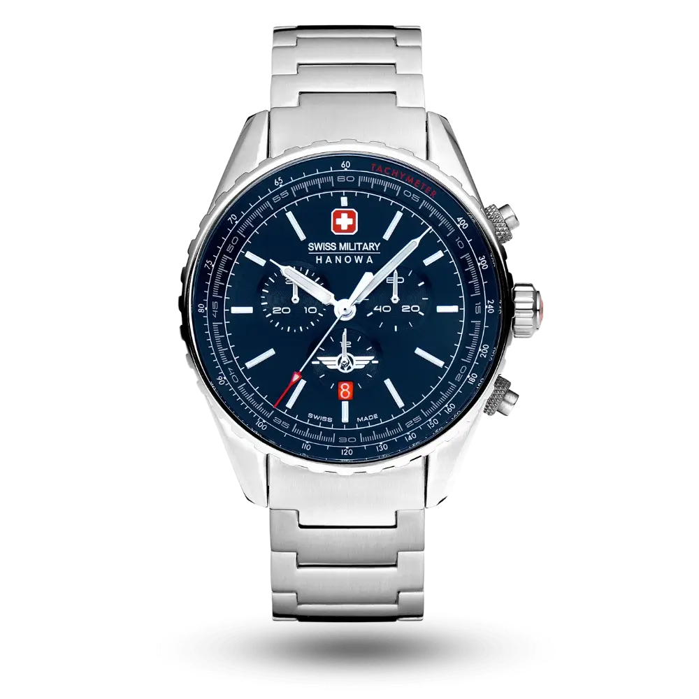 Montre Swiss Military Hanowa Afterburn Chrono Bleu sur Bracelet métal - SMWGI0000304