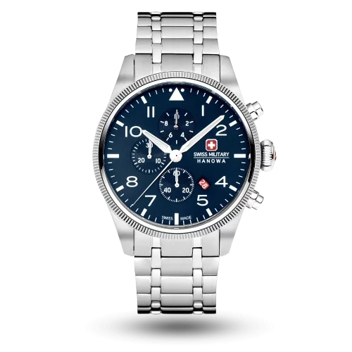 Montre Swiss Military Hanowa Thunderbolt Chrono Bleu sur Bracelet métal – SMWGI0000403