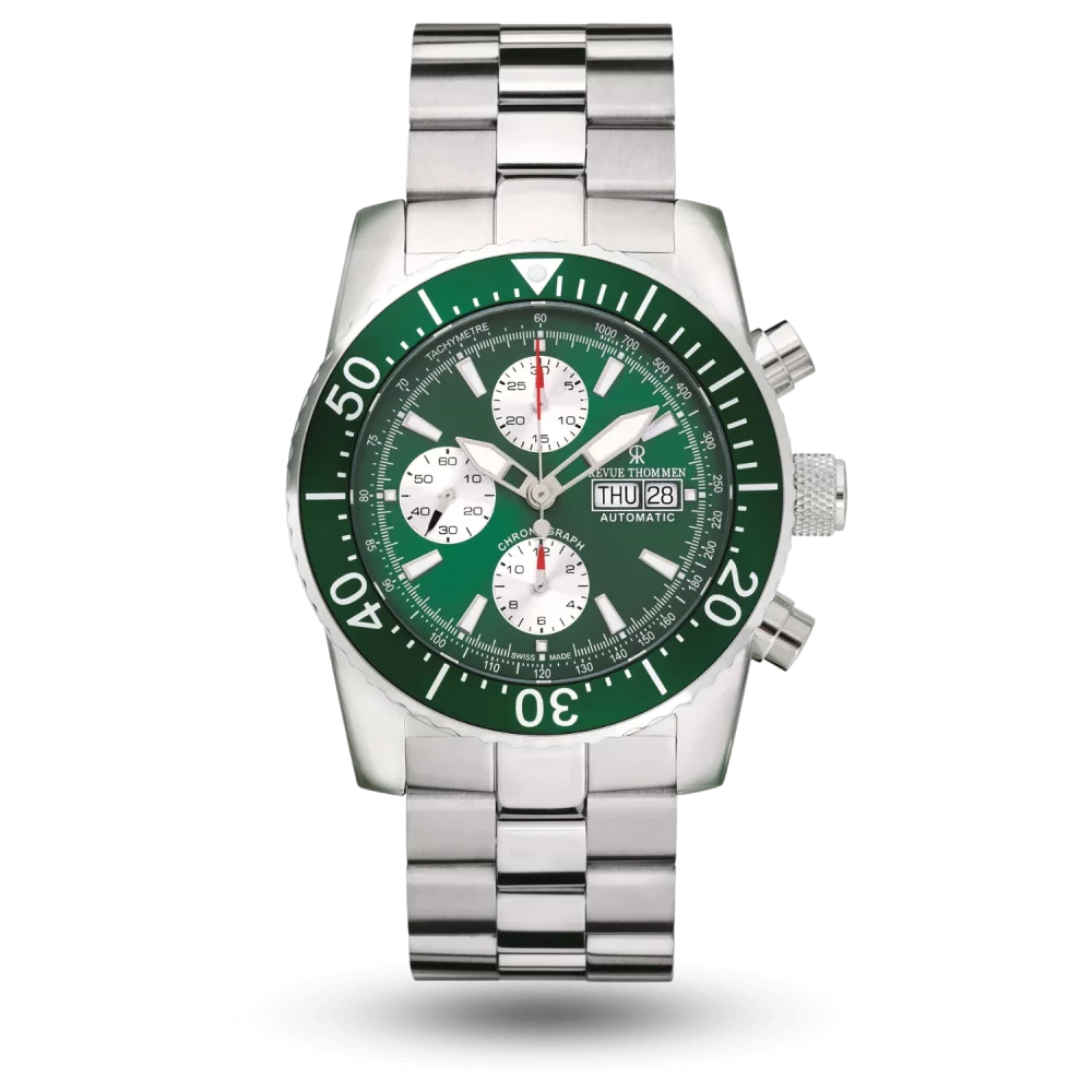 Revue Thommen Professional Diver Chrono Automatic Ø45.5mm Vert – 17030.6131