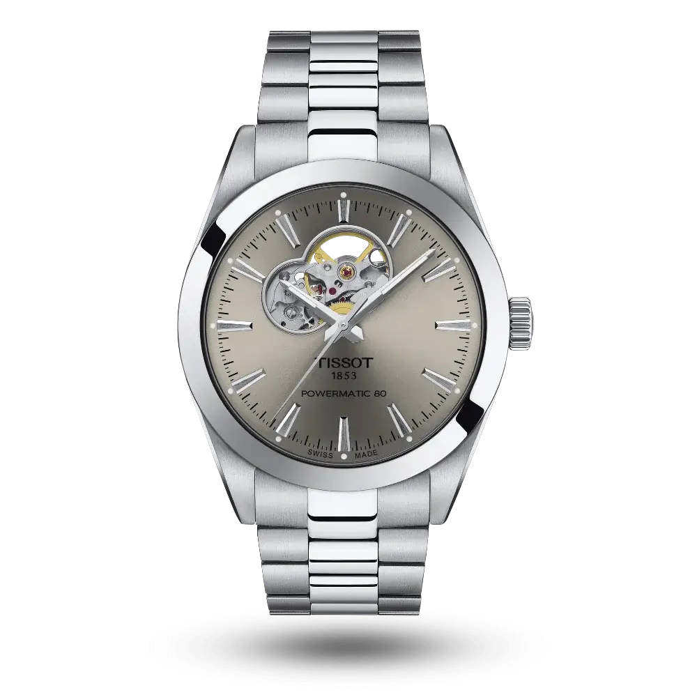Montre Tissot Gentleman Powermatic 80 Open Heart Gris – T127.407.11.081.00