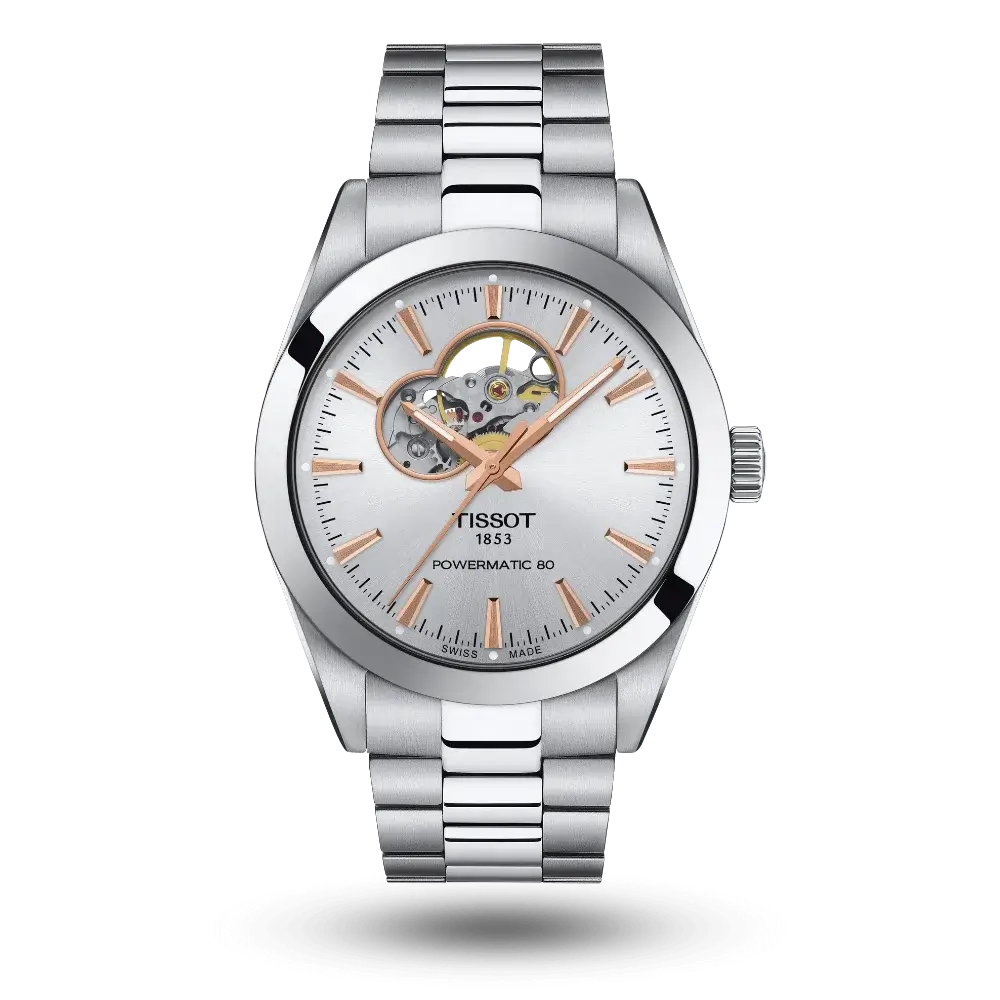 Montre Tissot Gentleman Powermatic 80 Open Heart Argenté – T127.407.11.031.01