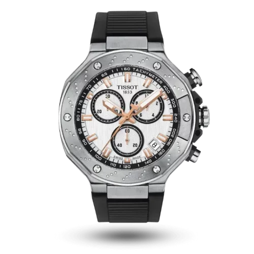 Montre Tissot T-Race Chronograph Blanc sur Bracelet caoutchouc - T141.417.17.011.00