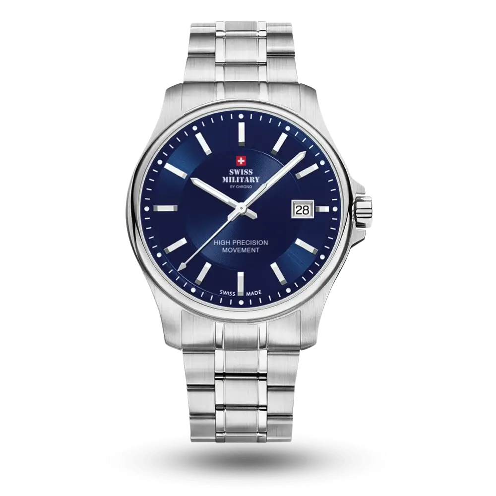 Montre Swiss Military By Chrono Montre Quartz Homme Bleu, Bracelet métal - SM30200.03