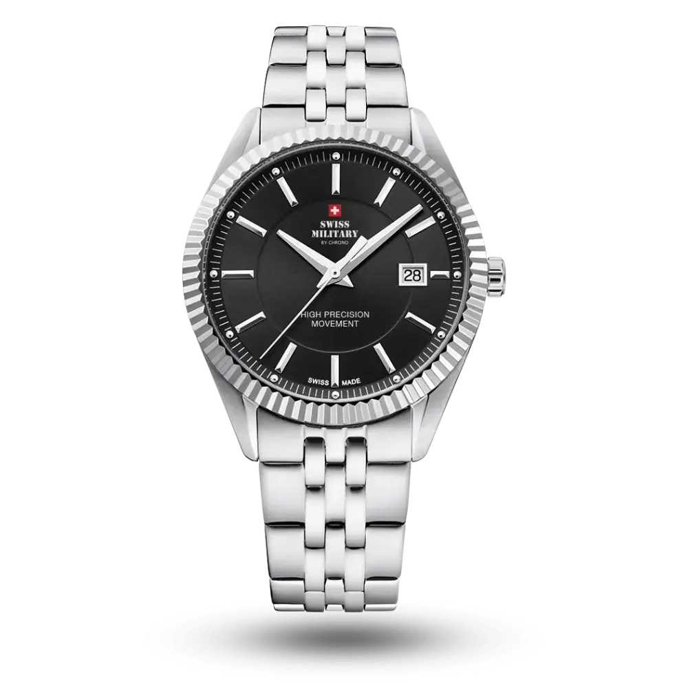 Montre Swiss Military By Chrono Montre Quartz Ø40mm Noir, Bracelet métal – SM34065.01