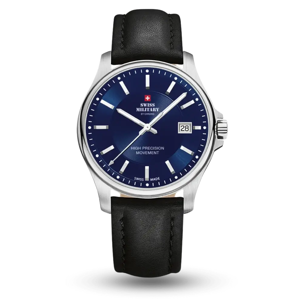 Montre Swiss Military By Chrono Montre Quartz Homme Bleu sur Bracelet cuir – SM30200.12