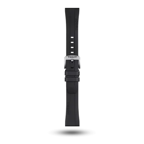 Bracelet Tissot PRC 200 Chrono 20/17 en silicone noir avec boucle ardillon - T603044545