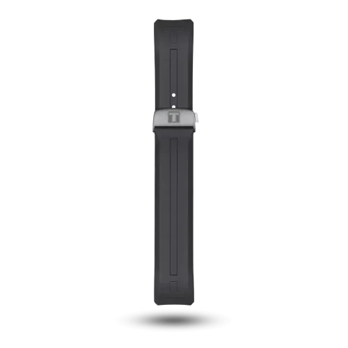 Bracelet Tissot T-Touch Solar Connect en caoutchouc noir avec boucle déployante titane - T603046207