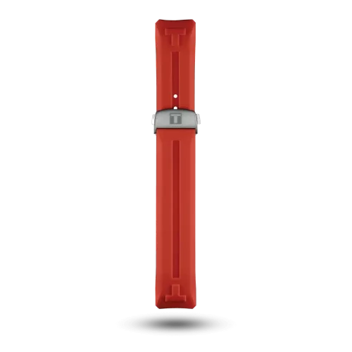Bracelet Tissot T-Touch Solar Connect en silicone rouge avec boucle déployante titane - T603046209