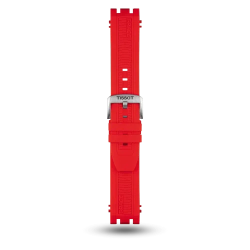 Bracelet Tissot T-Race Chrono en caoutchouc rouge avec boucle ardillon - T603042825