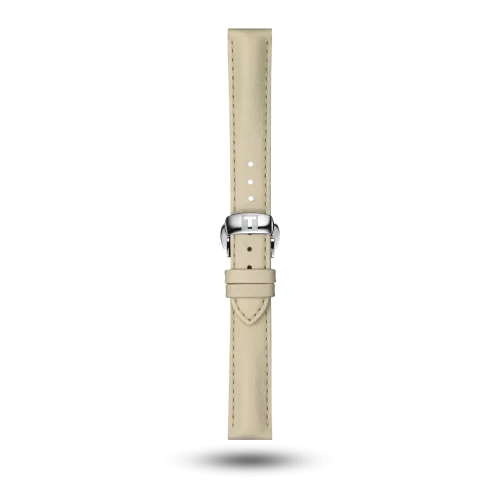 Bracelet Tissot T-My Lady 15/14 en cuir beige avec boucle papillon - T600045079