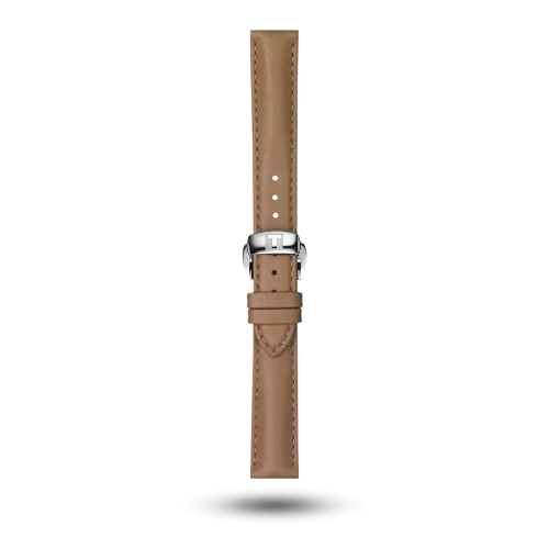 Bracelet Tissot T-My Lady 15/14 en cuir brun clair avec boucle papillon - T600045074