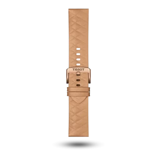 Bracelet Tissot T-Touch Solar Connect 23/22 en cuir rose avec boucle ardillon PVD or rose - T600047287