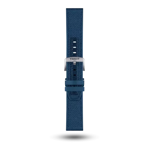 Bracelet Tissot T-Touch Solar Connect 23/22 en textile et silicone bleu avec boucle ardillon - T604047744