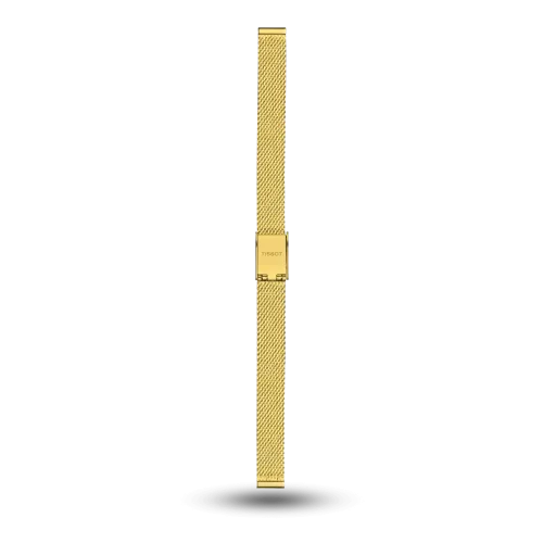 Bracelet Tissot Lovely Square milanais en acier PVD or jaune - T605042970