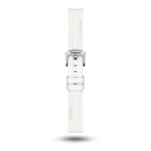 Bracelet Tissot Seastar 1000 36mm 18/17 en silicone blanc avec boucle ardillon acier - T603047457