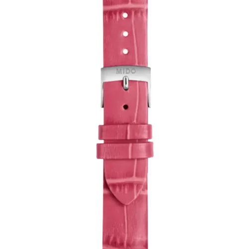 Bracelet Mido Baroncelli Signature Lady 15/14 en cuir rose avec boucle ardillon - M600018547