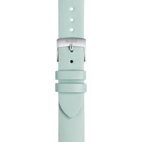 Bracelet Mido Baroncelli Signature Lady 15/14 en cuir bleu clair avec boucle ardillon - M600018549