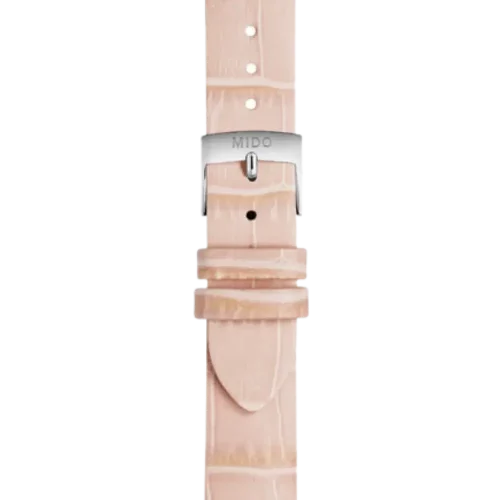 Bracelet Mido Baroncelli Signature Lady 15/14 en cuir rose clair avec boucle ardillon - M600018552