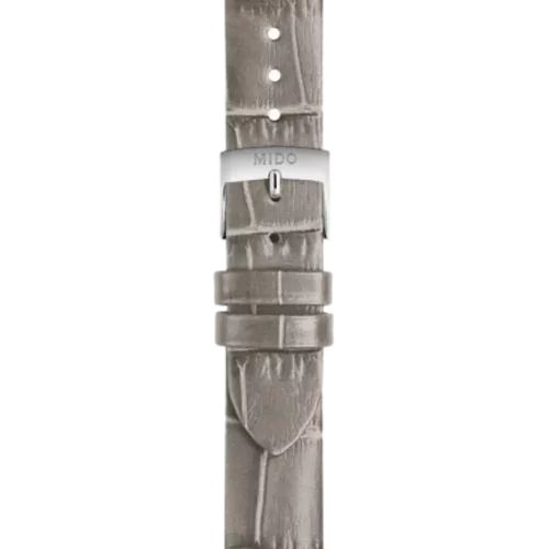 Bracelet Mido Baroncelli Signature Lady 15/14 en cuir gris avec boucle ardillon - M600018554