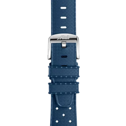 Bracelet Mido Ocean Star Decombression Worldtimer 21/18 en silicone bleu - M603018680