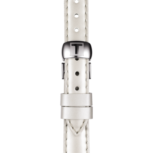 Bracelet Tissot Flamingo en cuir blanc avec boucle papillon - T600036540