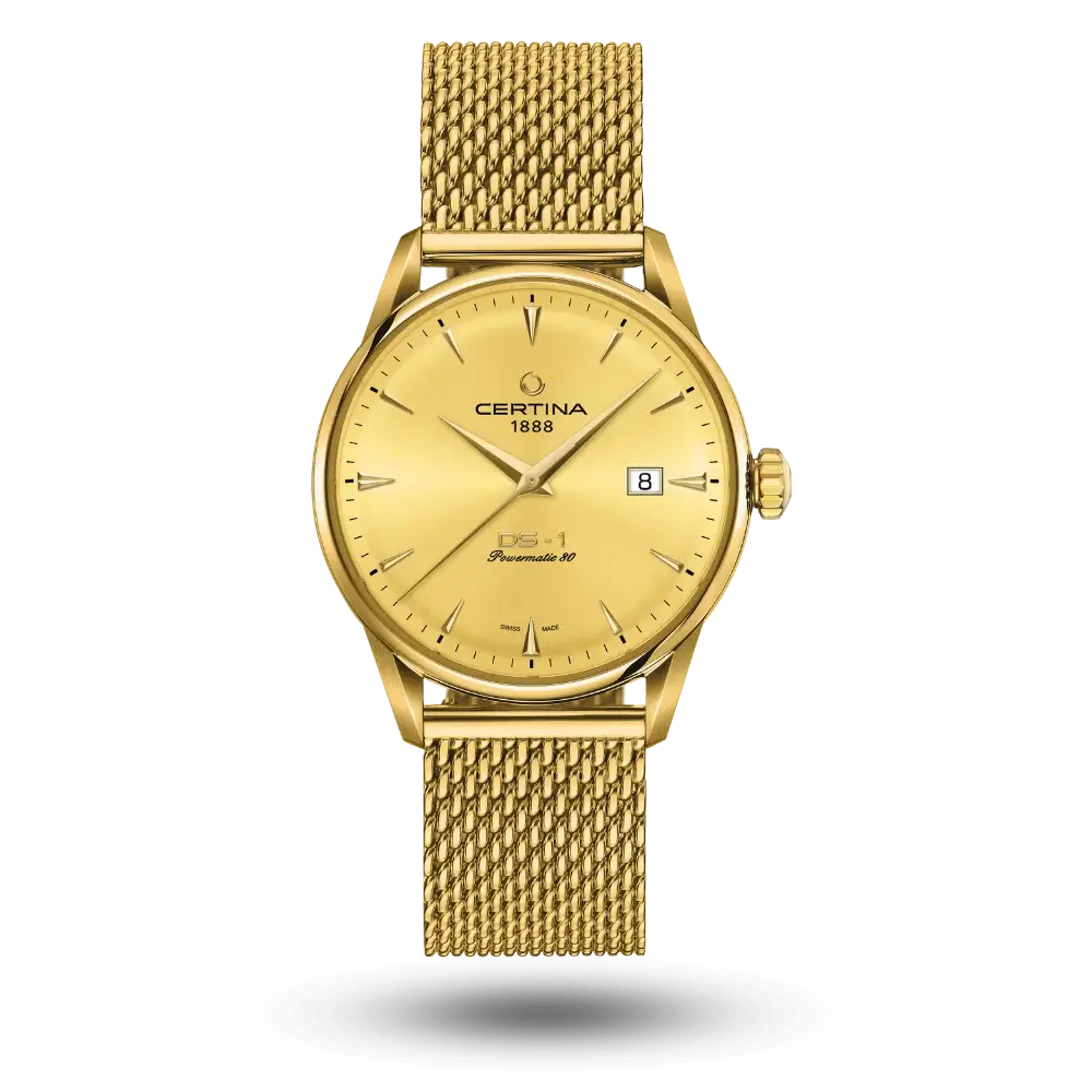 Montre Certina DS-1 Powermatic 80 Doré sur Bracelet milanais - C029.807.33.361.00