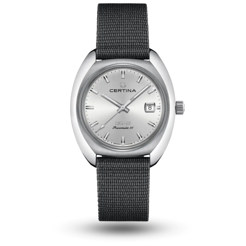 Montre Certina DS-2 Powermatic 80 Argenté sur Bracelet textile - C024.407.18.031.00