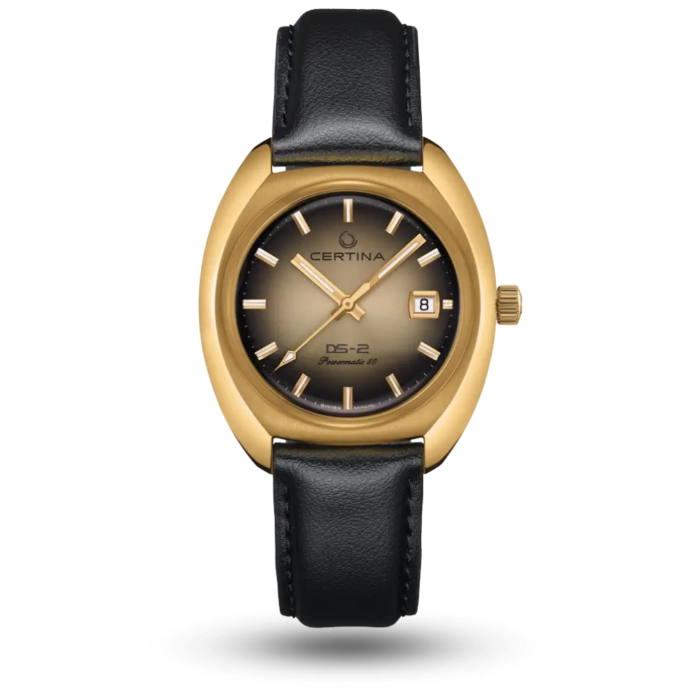 Montre Certina DS-2 Powermatic 80 Doré sur Bracelet cuir - C024.407.37.361.00
