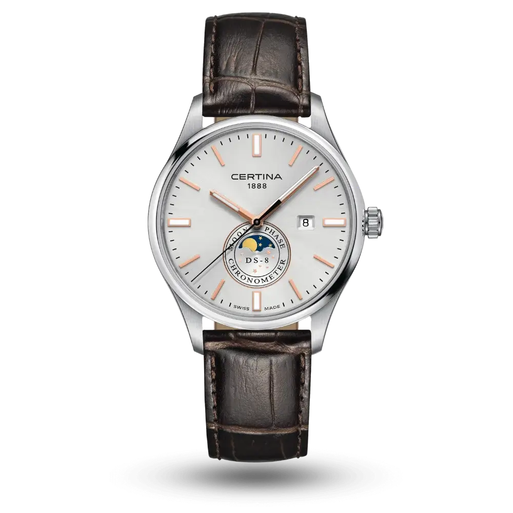 Montre Certina DS-8 COSC Moonphase Argent - C033.457.16.031.00