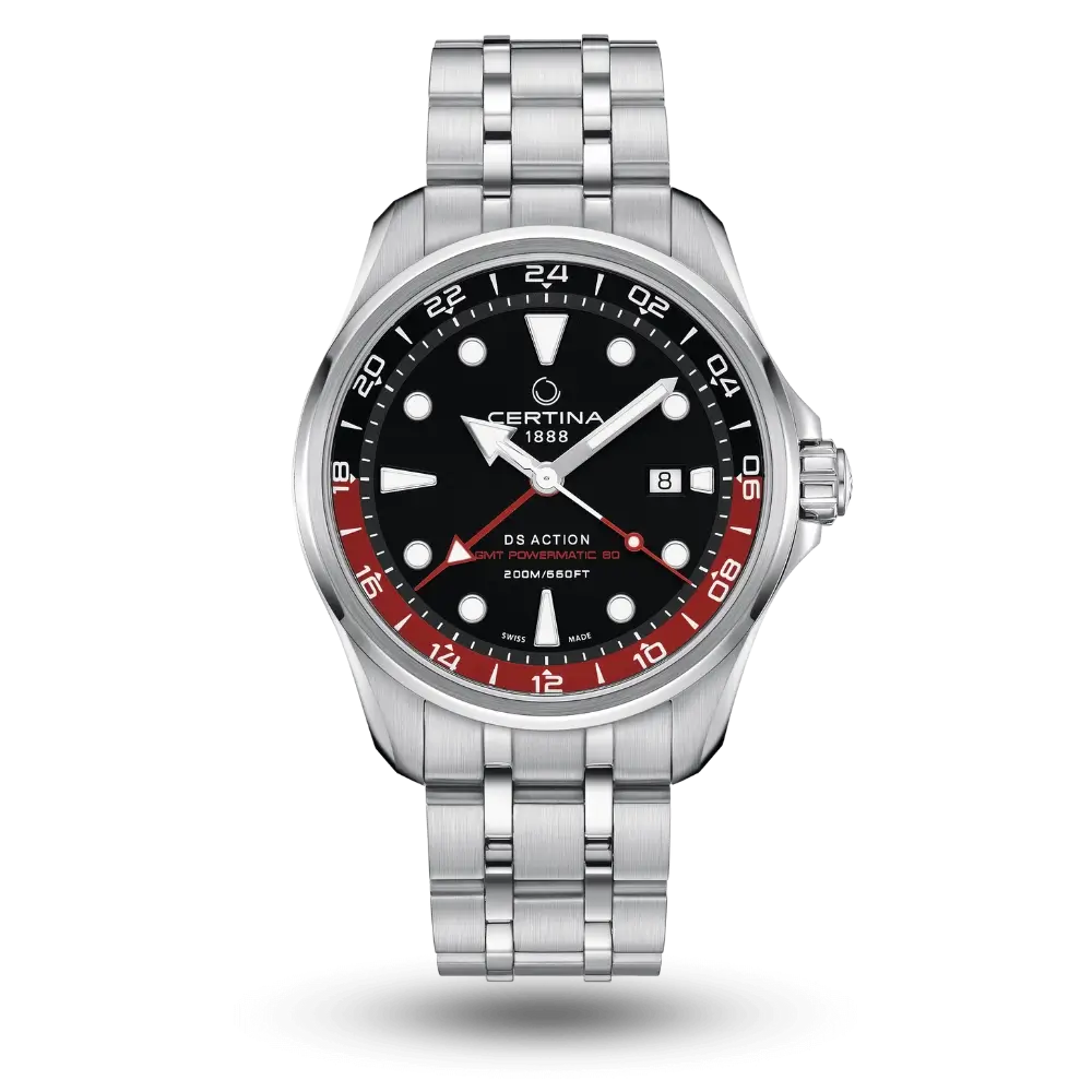 Montre Certina DS Action GMT Powermatic 80 Noir/Rouge - C032.429.11.051.00