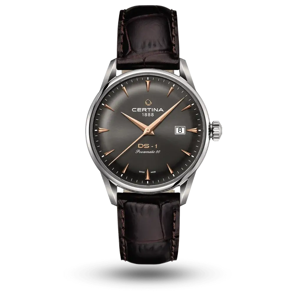 Montre Certina DS-1 Powermatic 80 Gris sur Bracelet cuir - C029.807.16.081.01