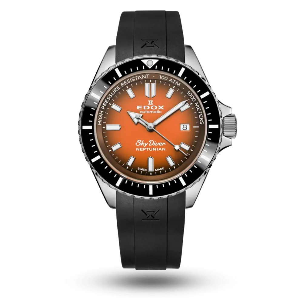 Montre Edox Neptunian Automatic Orange / Noir - 80120-3NCA-ODN