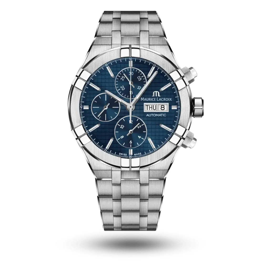 Maurice Lacroix Aikon Chronographe Automatique Bleu sur Bracelet métal – AI6038-SS002-430-1
