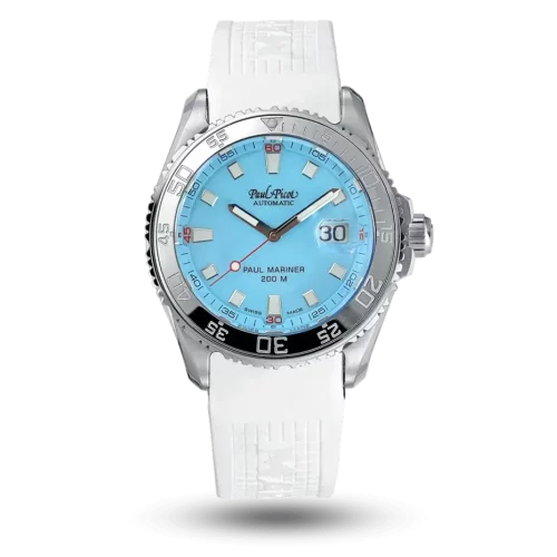 Paul Picot Paul Mariner S Tutti Frutti Bleu clair, Bracelet caoutchouc – P4351SG.2636CN051