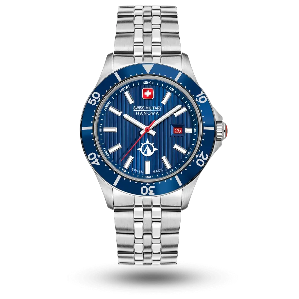 Montre Swiss Military Hanowa Flagship X Bleu sur Bracelet métal – SMWGH2100602