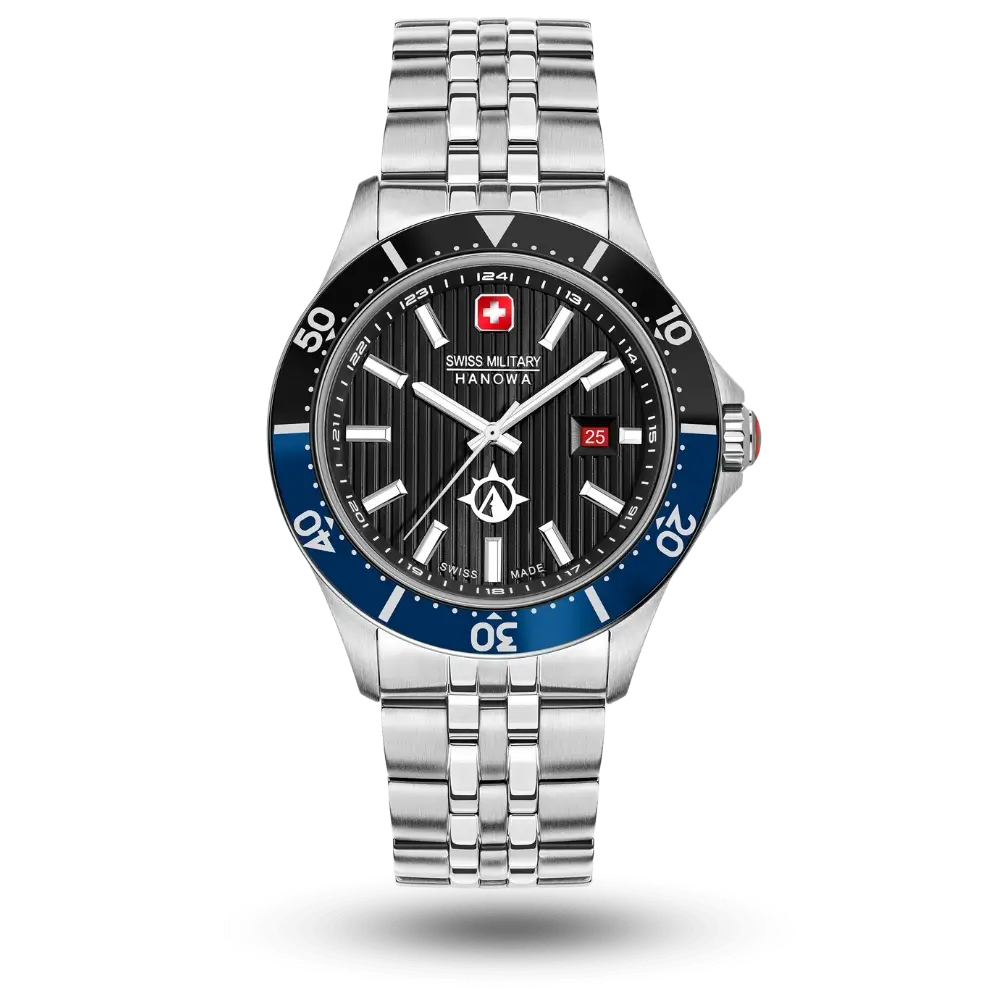 Montre Swiss Military Hanowa Flagship X Noir sur Bracelet métal – SMWGH2100603