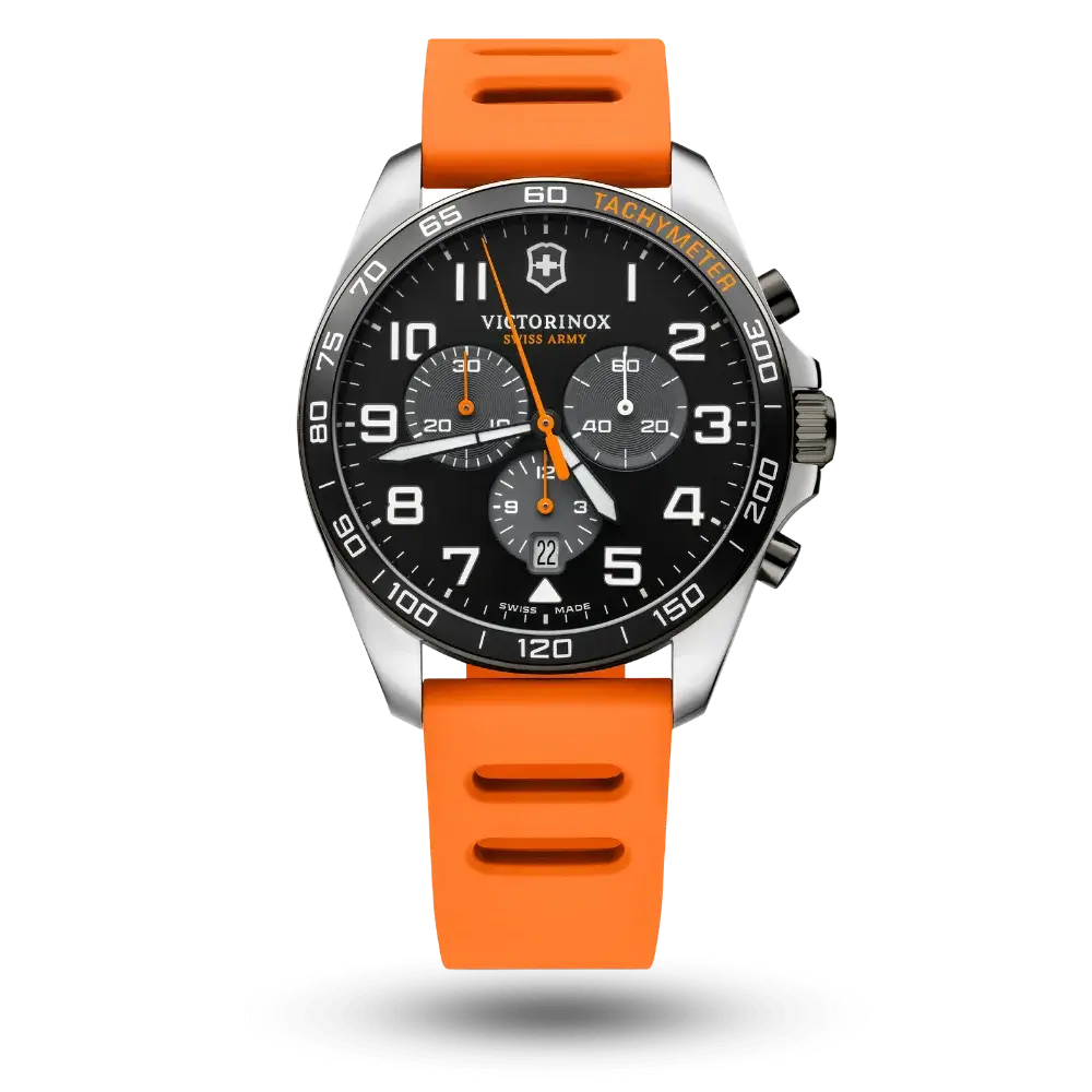 Montre Victorinox FieldForce Sport Chrono Noir sur bracelet caoutchouc - 241893